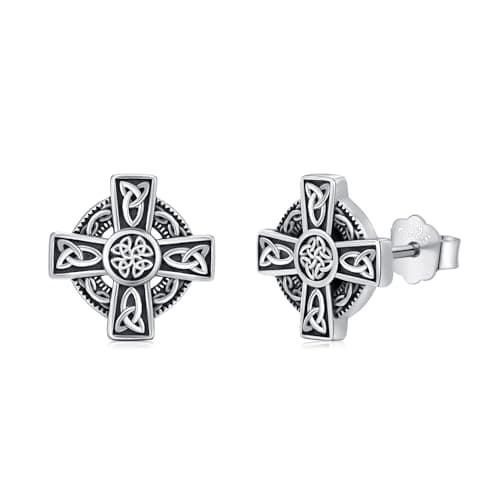 Kootwo Hypoallergenic 925 Sterling Silver Celtic Knot Stud Earrings for Men and Women