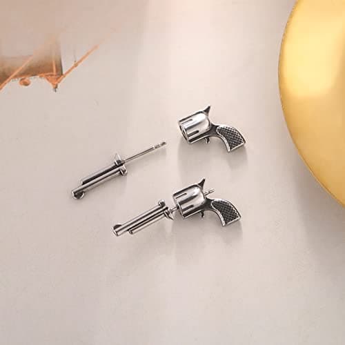 HZMAN Stainless Steel Gun Stud Earrings