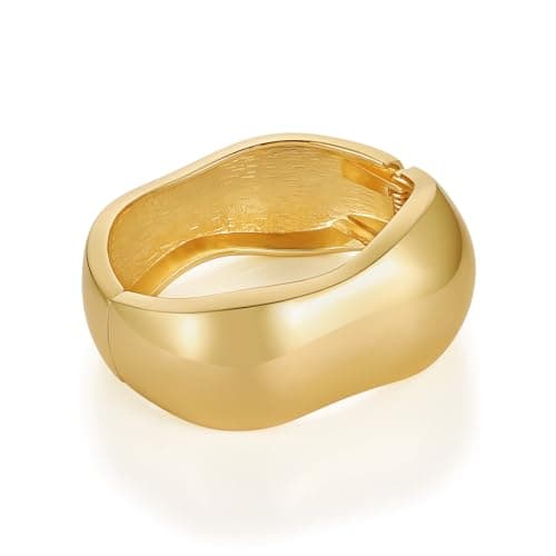 Chunky Gold Cuff Bracelet for Women - Hammered Wide Bangle