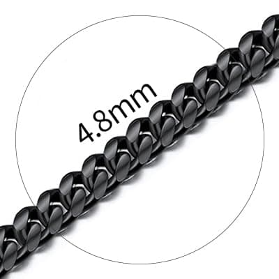 ChainsHouse Miami Cuban Link Chain Necklace for Men, 14K Gold Plated/SS/Black, 14"-30" Length