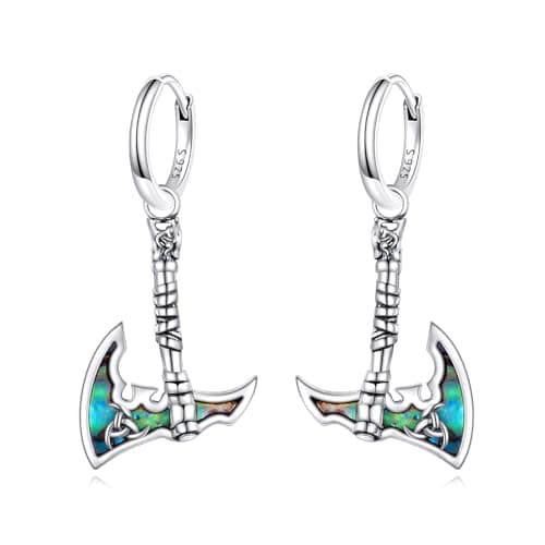 AINFQY Sword Drop Earrings 925 Sterling Silver Viking Jewelry