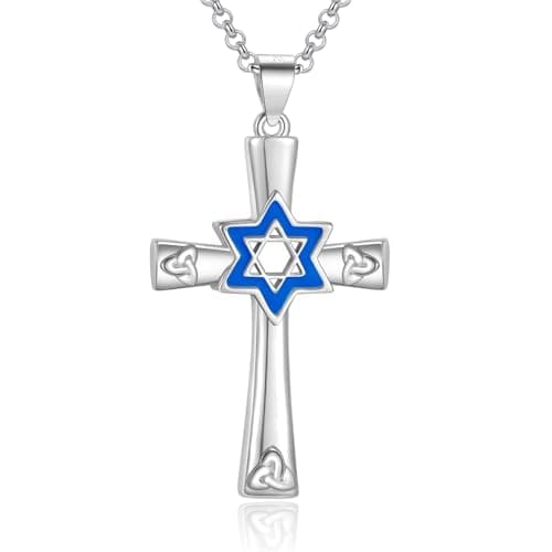 LES OSEWA Sterling Silver Celtic Cross Necklace for Men & Women Christian Jewelry