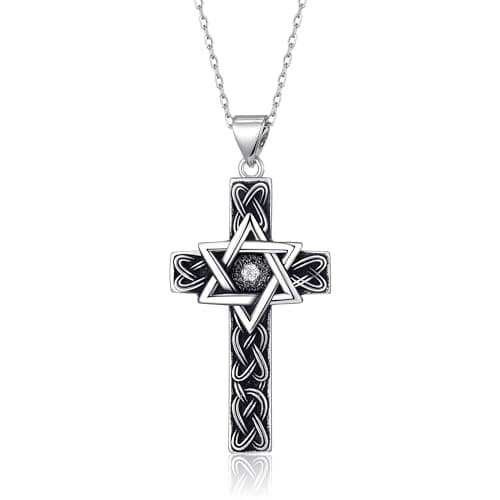 TALYKONG Celtic Cross Necklace & Star of David for Men & Women Judaic Jewelry Gifts