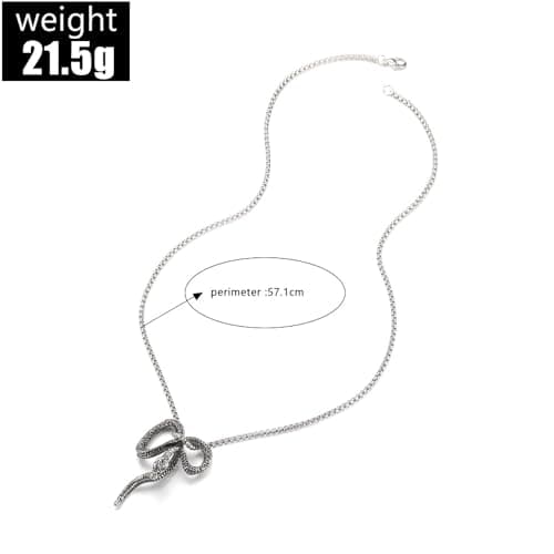 Stainless Steel Gothic Snake Necklace for Women and Men