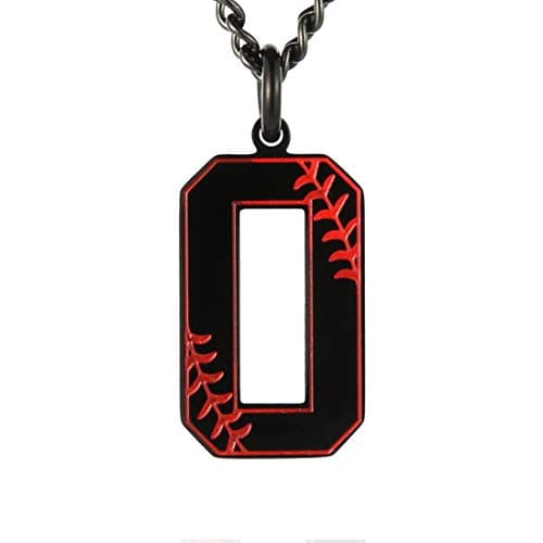 HZMAN Baseball Initial Pendant Necklace - Stainless Steel Jersey Number Charms