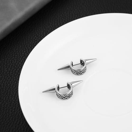 HZMAN Detachable Gothic Punk Earrings for Men & Women Stainless Steel Jewelry