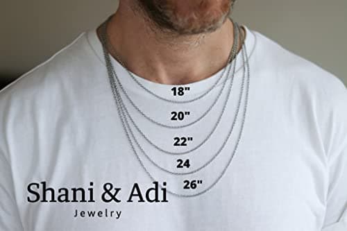 Shani & Adi Silver Star of David Necklace for Men, Israeli Jewish Gift