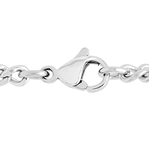Steel Nation Jewelry Cross Diamond Necklace for Men, 24 Inch Chain
