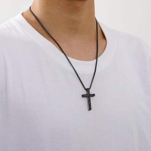 Stainless Steel Cross Necklace for Men Boys Graduation Gifts