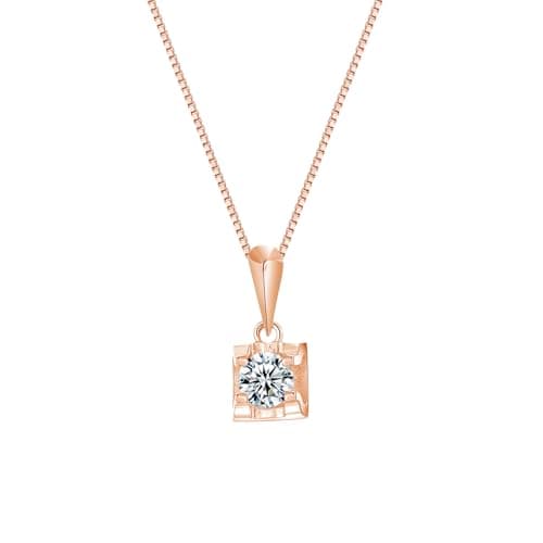 ZHIYINMEI 925 Sterling Silver Necklace with Square CZ Pendant