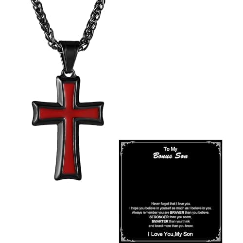 Mens Stainless Steel Cross Necklace