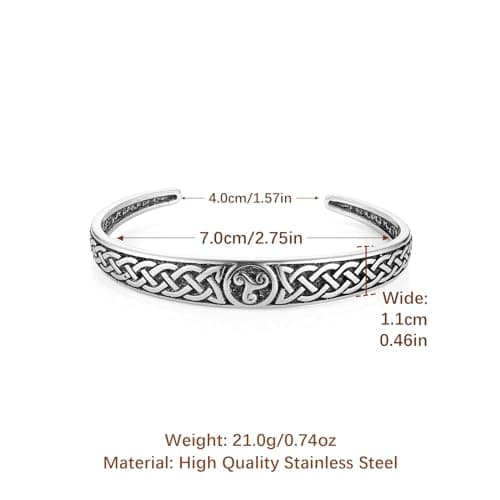 Nordic Viking Celtic Knot Bracelet for Men - Stainless Steel Cuff Bracelet