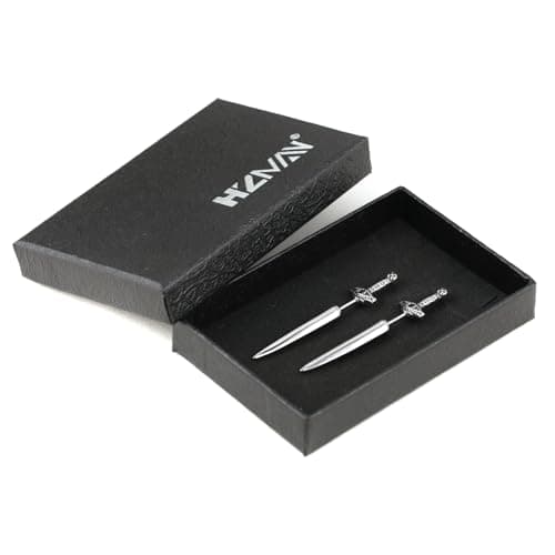 HZMAN Gothic Punk Stainless Steel Dagger Earrings for Men and Women