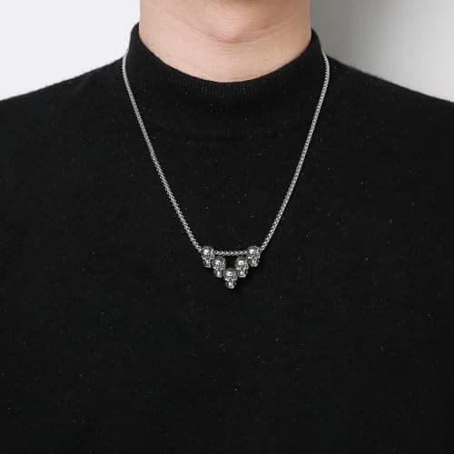 Men's Stainless Steel Gothic Punk Skull Head Necklace – HZMAN Jewelry Gift