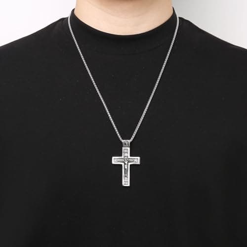 HZMAN Eastern Orthodox Cross Necklace - Retro Jesus Crucifix Jewelry Gift