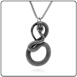 Stainless Steel Snake Pendant Necklace by PEAS Punk Jewelry
