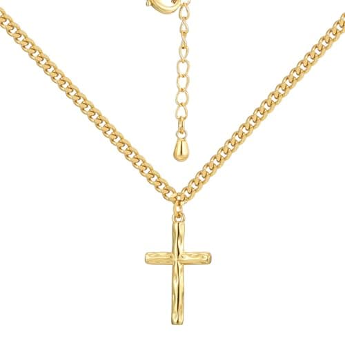 JAYUMO Men's Stainless Steel Cross Necklace with Lord's Prayer Pendant 20" Chain