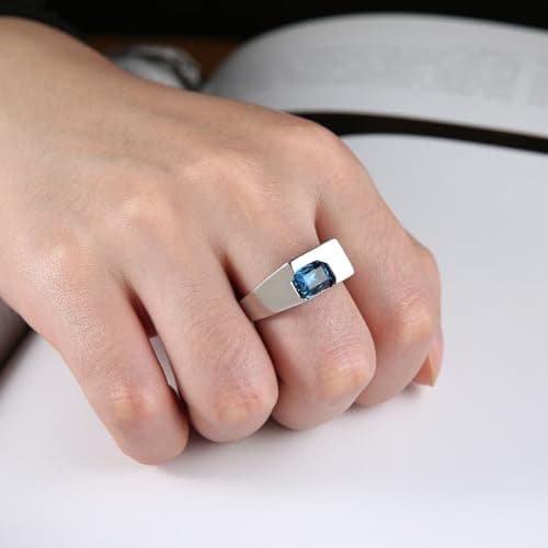HZMAN Crystal Stainless Steel Rhinestone Ring for Wedding Cocktail Party Gift