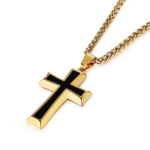 Mens Stainless Steel Cross Necklace