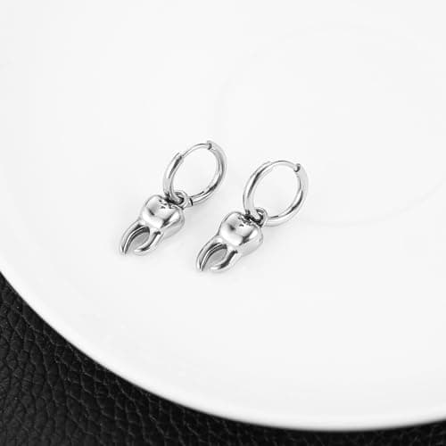 HZMAN Retro Stainless Steel Hinged Huggie Hoop Earrings for All