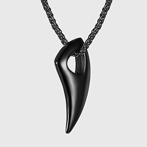 ProSteel Punk Rock Stainless Steel Shark Necklace, Black/Gold/Silver, Adjustable 22-24inch