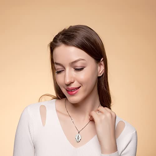 AOASK Women's Crystal Rhinestone Virgin Mary Pendant Necklace