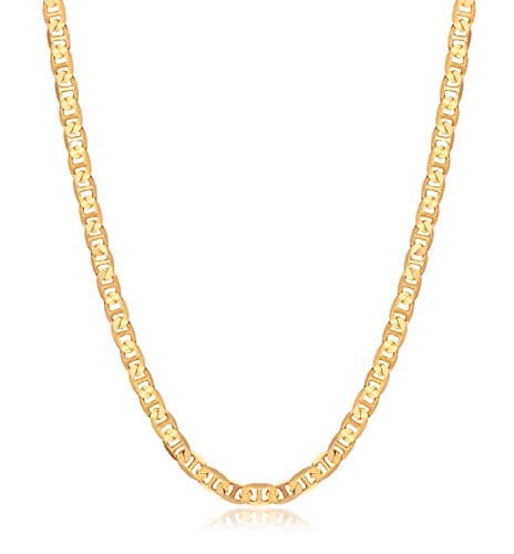 Barzel Brazilian Made 18K Gold Plated Women's Flat Mariner Necklace