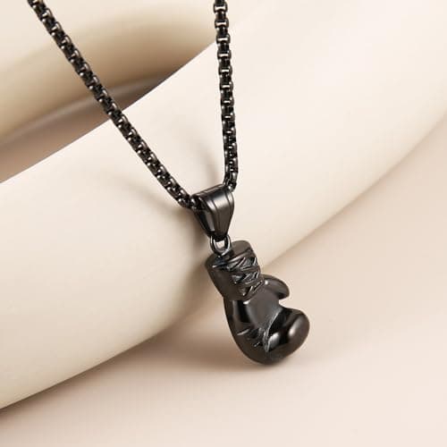 HZMAN Punk Stainless Steel Boxing Glove Chain Pendant Necklace