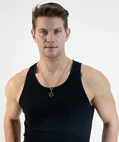 STEELTIME NYC Men's Stainless Steel Star of David Pendant Necklace - Jewish Men's Accessory