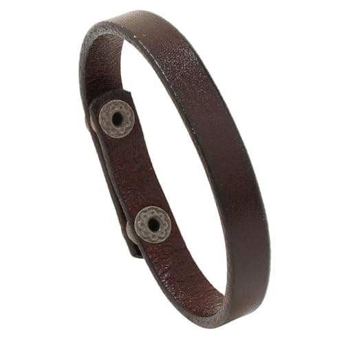 Pitmmord Punk Rock Thin Faux Leather Wristband Adjustable Arm Cuff