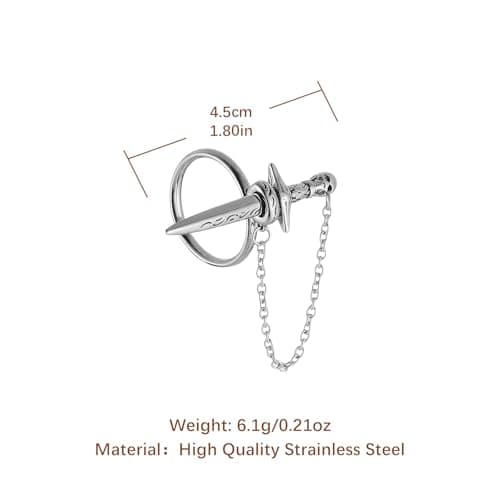 HZMAN Stainless Steel Gothic Punk Skull Dagger Ring for Men & Women Gift