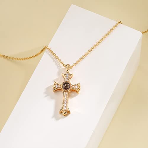 Apsvo Gold/Silver Cross Pendant Bible Verse Necklace for Women Christian Jewelry
