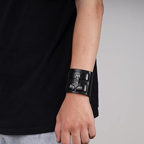HAQUIL Norse Mjolnir Pendant Viking Bracelet for Men