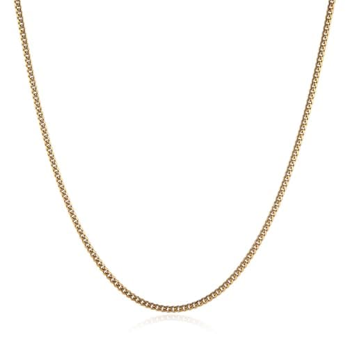 HZMAN Men's Gold & Silver Chain Necklace 16-30 Inch Diamond Cut