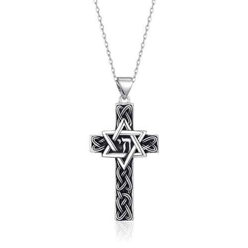 TALYKONG Celtic Cross Necklace & Star of David for Men & Women Judaic Jewelry Gifts