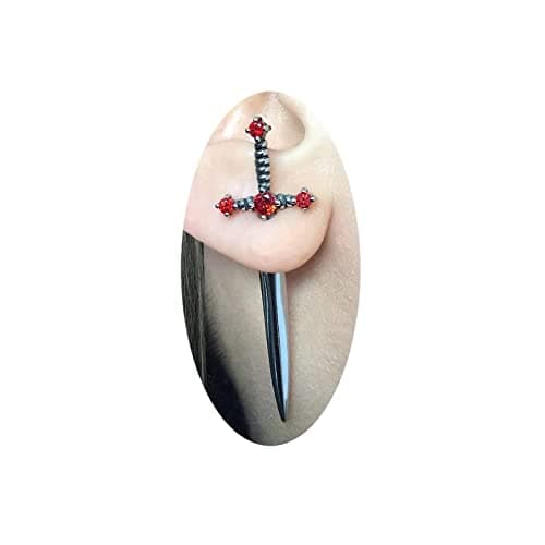 Rrdaily Vintage Gothic Sword Dangle Earrings Rhinestone Crystal Punk Style Costumes Jewelry