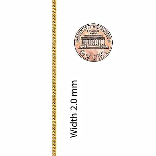 Franco 24k Gold Plated Chain Necklace 2mm & 3.5mm