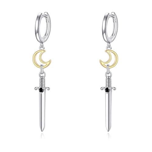 AINFQY Sword Drop Earrings 925 Sterling Silver Viking Jewelry