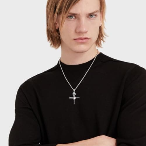 925 Sterling Silver Baseball Cross Necklace with Philippians 4:13 Engraving for Men and Women