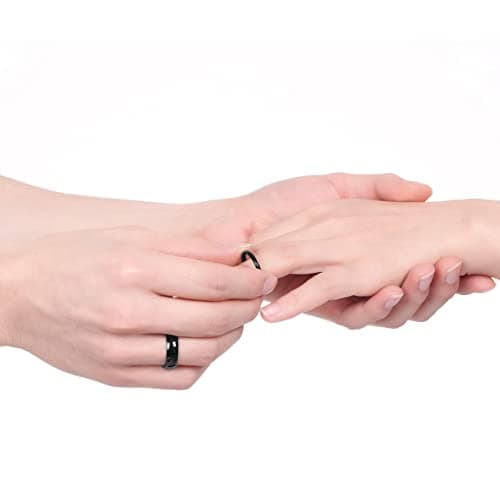 TIGRADE Black Titanium Dome Ring, High Polished, Sizes 3-14.5