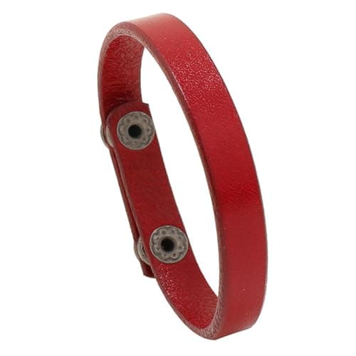 Pitmmord Punk Rock Thin Faux Leather Wristband Adjustable Arm Cuff