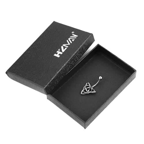 HZMAN 14G Surgical Steel Gothic Celtic Knot Belly Button Rings for Women