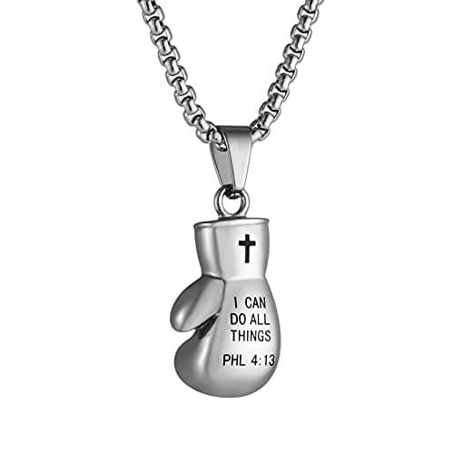 HZMAN Punk Stainless Steel Boxing Glove Chain Pendant Necklace