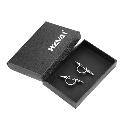 HZMAN Detachable Gothic Punk Earrings for Men & Women Stainless Steel Jewelry