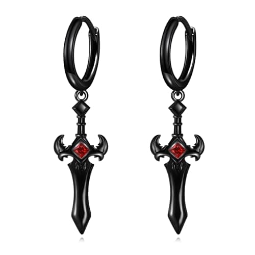 AINFQY Sword Drop Earrings 925 Sterling Silver Viking Jewelry