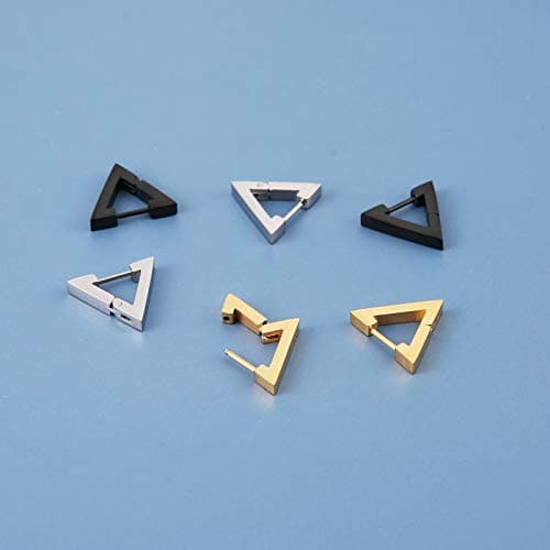 Stainless Steel Geometry Hoop Earrings Set for Men and Women