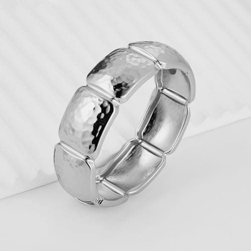 HZMAN Thick Wide High Polished Bangle Bracelet for Women Jewelry Gift