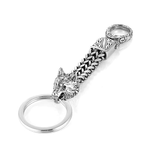 HZMAN Stainless Steel Heavy Duty Car Key Holder & Motorcycle Key Chain Cool Viking Animal Design