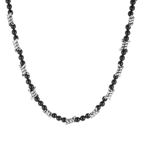 HZMAN Men's Punk Gothic 20 Inch Alloy Barbed Wire Necklace