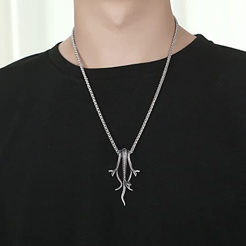 Awinrel Snakes Mamba Surgical Steel Pendant Necklace for All Gender
